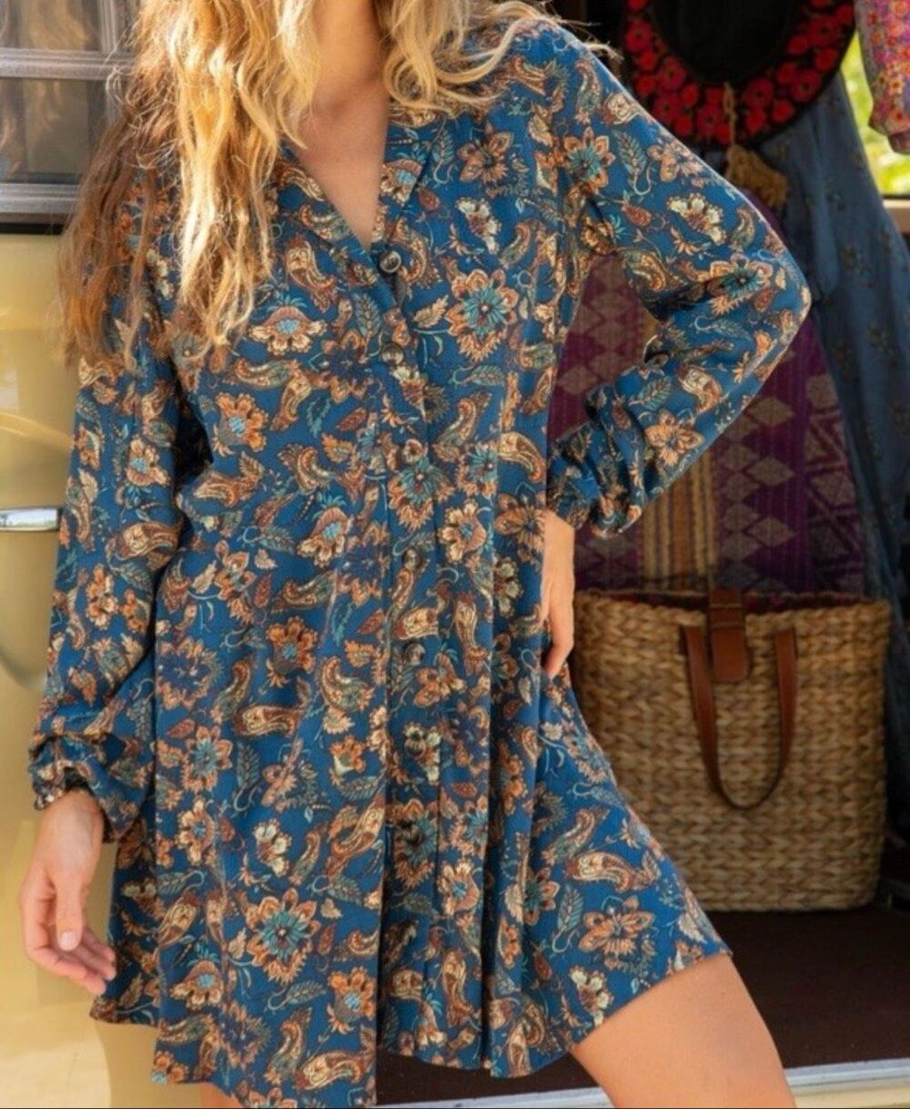 Natural Life Ansley Floral shirt dress size M